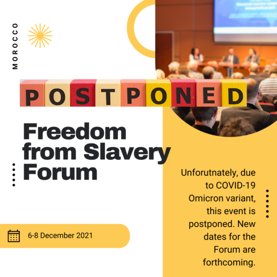 Omicron Variant Postpones Annual Freedom from Slavery Forum